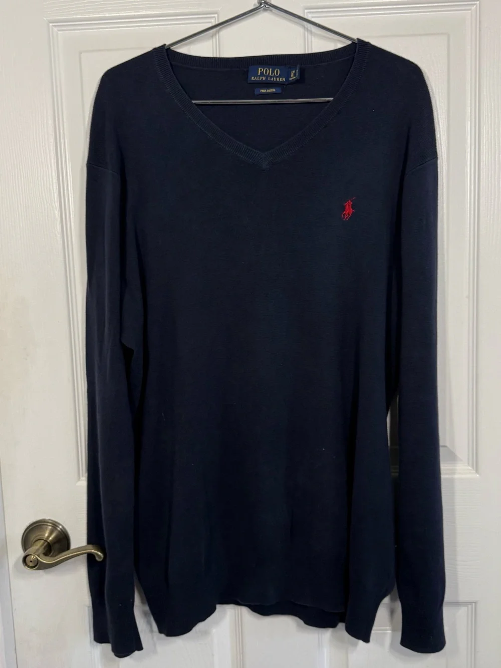 Navy Polo Ralph Lauren V Neck Long Sleeve